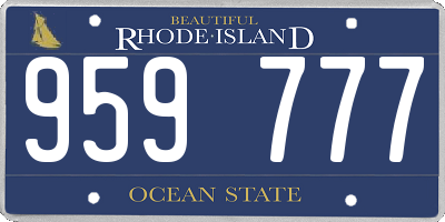 RI license plate 959777