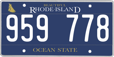 RI license plate 959778