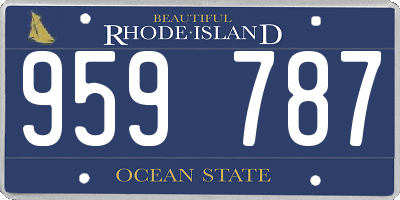 RI license plate 959787