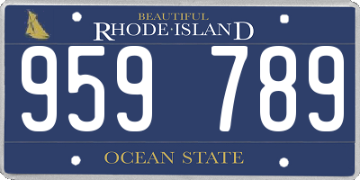 RI license plate 959789