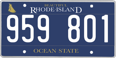 RI license plate 959801