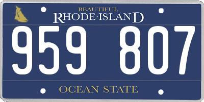 RI license plate 959807