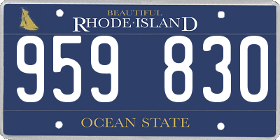 RI license plate 959830