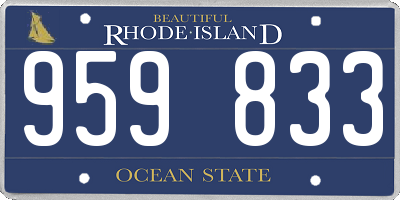 RI license plate 959833