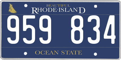 RI license plate 959834