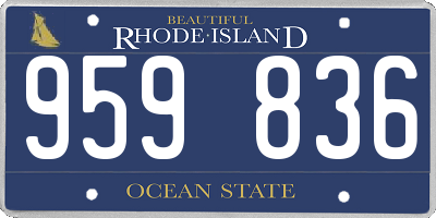 RI license plate 959836