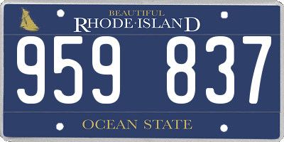 RI license plate 959837