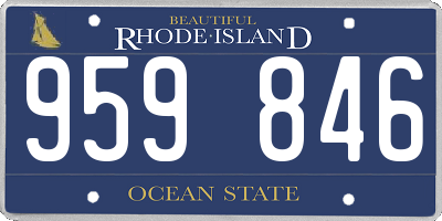 RI license plate 959846