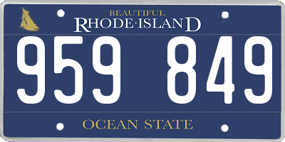 RI license plate 959849