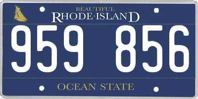 RI license plate 959856