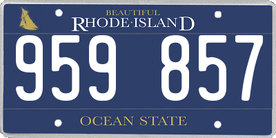 RI license plate 959857