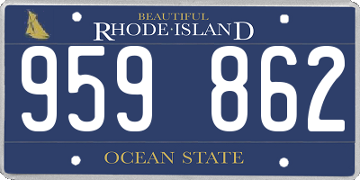 RI license plate 959862