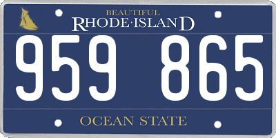 RI license plate 959865