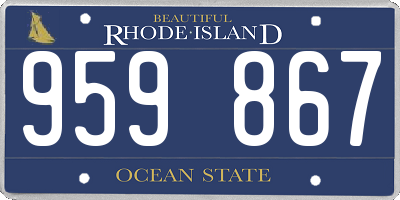 RI license plate 959867