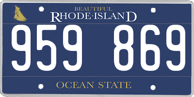RI license plate 959869