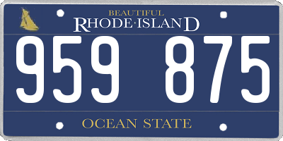 RI license plate 959875