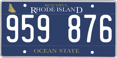 RI license plate 959876