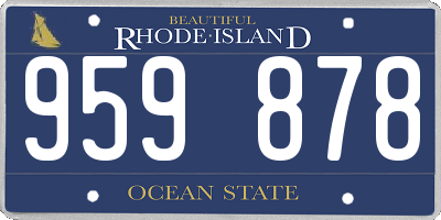 RI license plate 959878