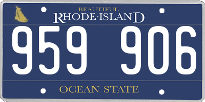 RI license plate 959906