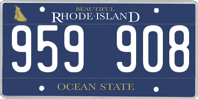 RI license plate 959908