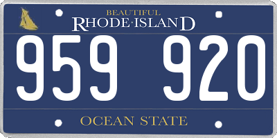 RI license plate 959920