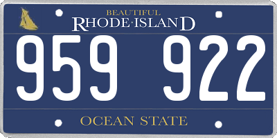 RI license plate 959922