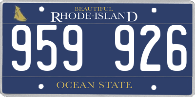 RI license plate 959926