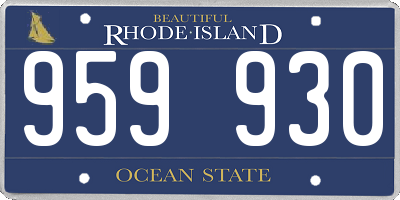 RI license plate 959930