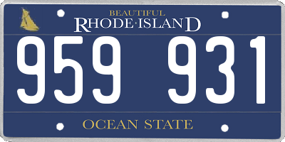RI license plate 959931