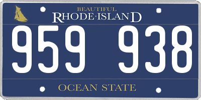 RI license plate 959938