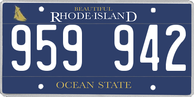 RI license plate 959942
