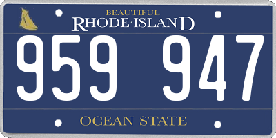 RI license plate 959947
