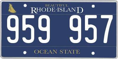 RI license plate 959957
