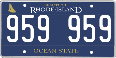 RI license plate 959959