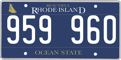 RI license plate 959960
