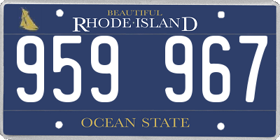 RI license plate 959967