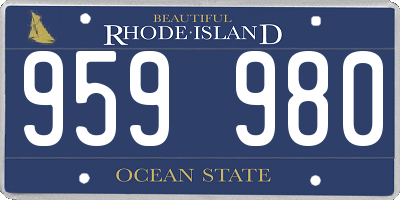 RI license plate 959980