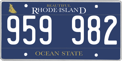 RI license plate 959982