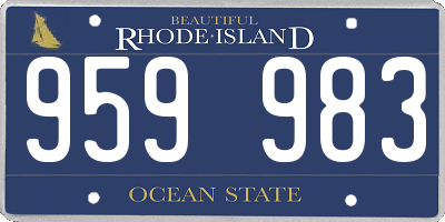 RI license plate 959983