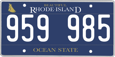 RI license plate 959985