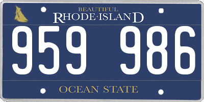 RI license plate 959986