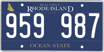 RI license plate 959987
