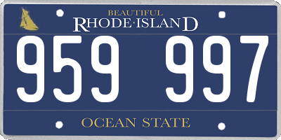 RI license plate 959997
