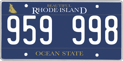 RI license plate 959998