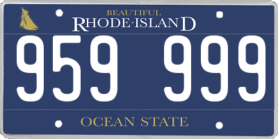 RI license plate 959999