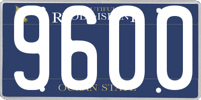 RI license plate 9600