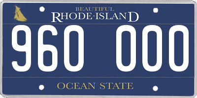 RI license plate 960000