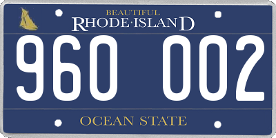 RI license plate 960002