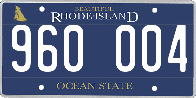 RI license plate 960004