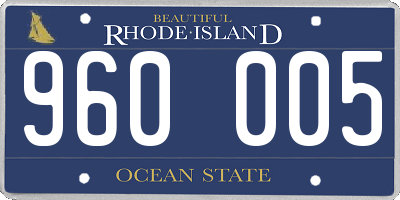 RI license plate 960005